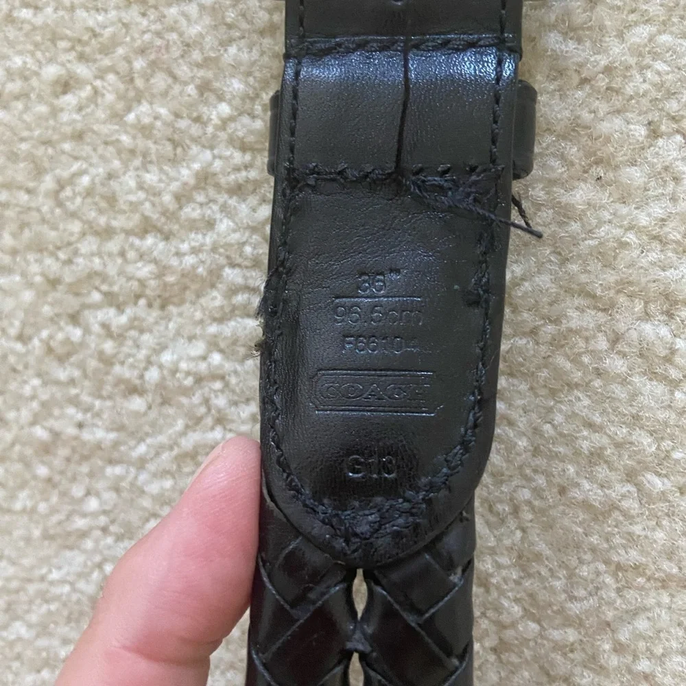 Coach black leather unisex belt size 38 , see measurements